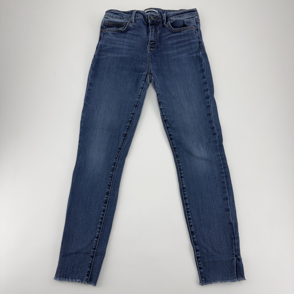 Sam Edelman The Kitten Skinny Ankle Jeans Women's 29 Blue Raw Hem 45EGWCJB1231